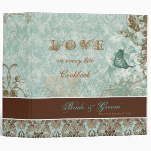 Fleur di Lys Damask - New Bride's Cookbook Binder