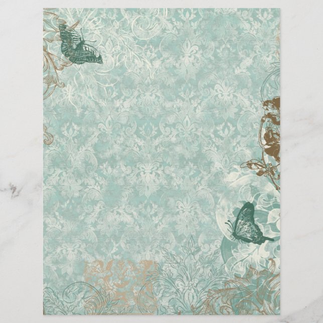 Fleur di Lys Damask - Stationery & Recipe sheets (Front)