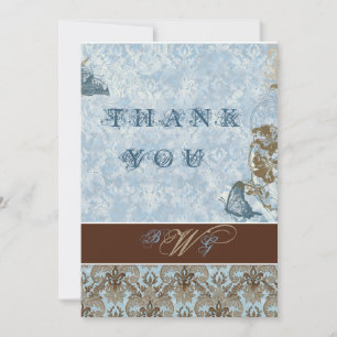 Fleur di Lys Damask vs2 - cartes de notes de Merci