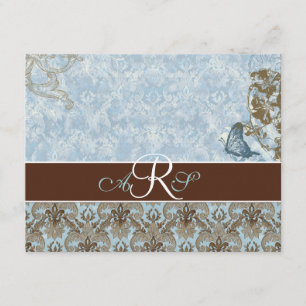 Fleur di Lys Damask vs 2 - Carte de réponse RSVP