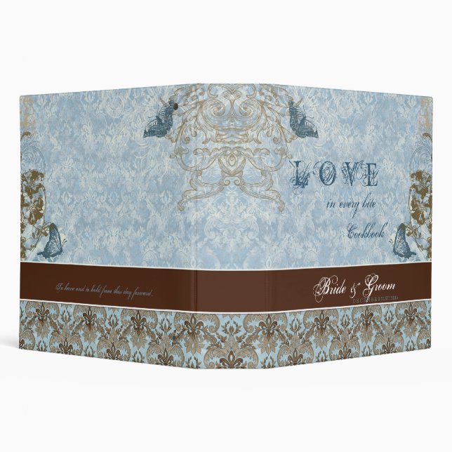 Fleur di Lys Damask - Wedding Cookbook Binder (Background)