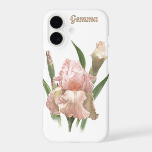 Fleur d'iris rose Art botanique personnalisé