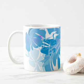 Fleur d'Océan — Mug Abstrait Floral Bleu