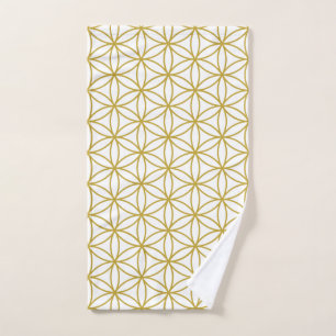 Fleur d'or de motif de la vie sur le blanc