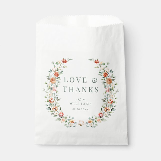 Fleur d'orange chaude mariage merci pour les sacs (Devant)