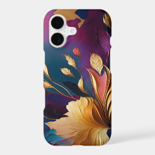 Fleur dorée – Composition florale abstraite