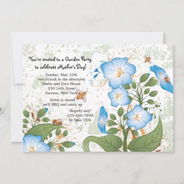 Fleur du matin Invitation de la fête des mères (Devant)