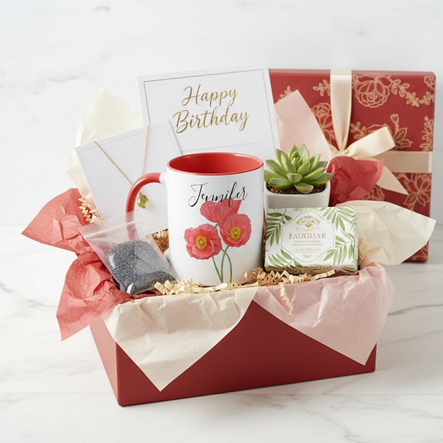 Fleur du mois de naissance - août  mug personnalis (Créateur téléchargé)