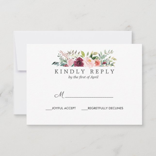 Fleur du pays | Fleurs mariage réponse RSVP (Devant)