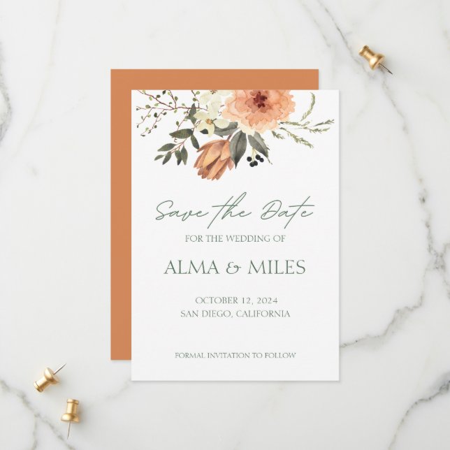 Fleur en terre cuite Faire-part de sauvegarde de d (Devant/Arrière en situation)