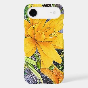 Fleur et bourgeon de lis d'été féminin jaune doré