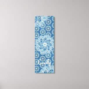 Fleur et denim triptyque (3 pièces) toile bleue
