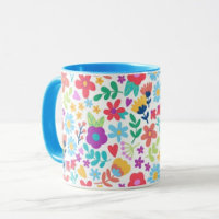 Fleur et feuille Imprimer Mugs de café modernes