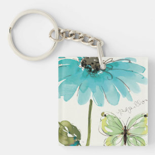 Fleur et papillon bleus