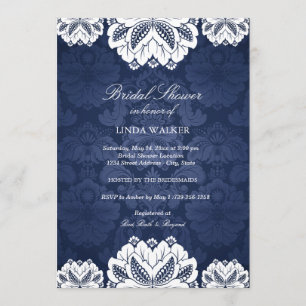 Fleur exotique bleue Invitation de Baby Shower d