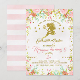 Fleur Fée Anniversaire Invitation