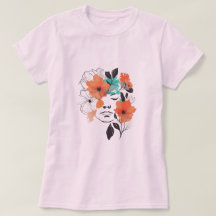 Fleur fée Line art dessin T-shirt femme