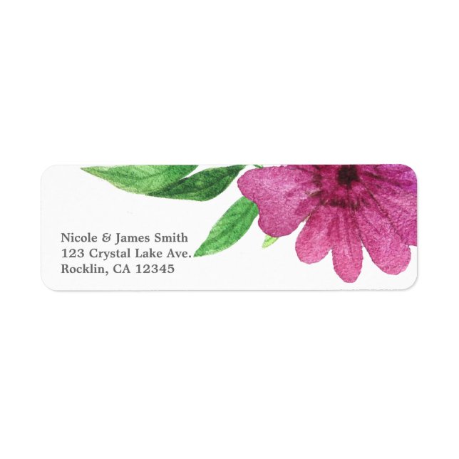 Fleur Fleurie Aquarelle Rose Violet Printemps Pop (Devant)