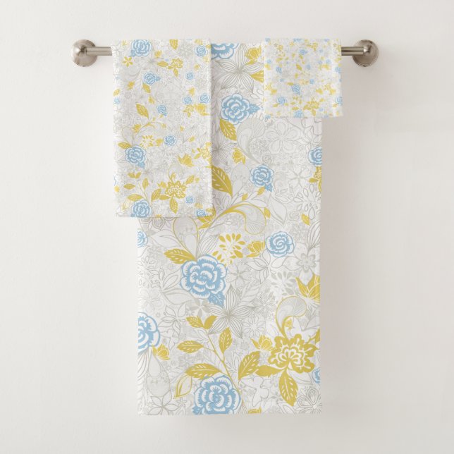 Fleur florale turquoise Motif sans couture (En situation)