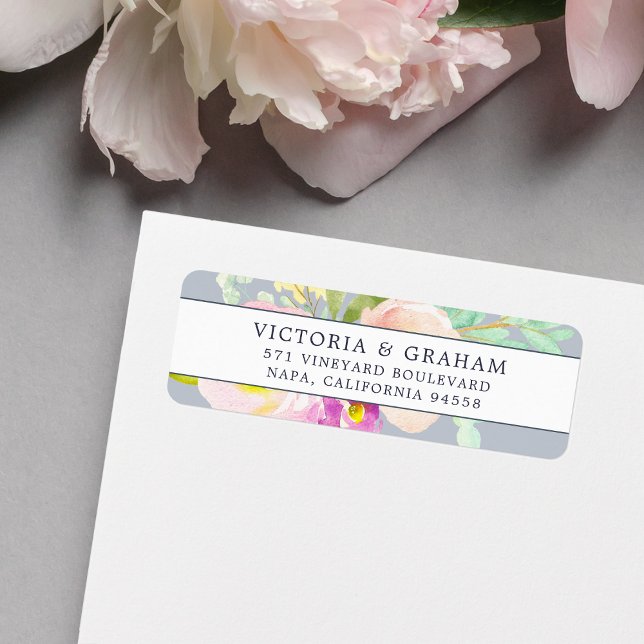 Fleur floue | Adresse de retour Floral (Créateur téléchargé)