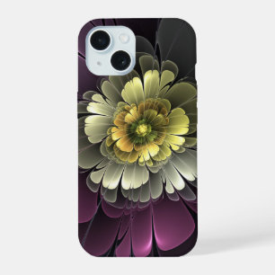 Fleur fractale grise pourpre moderne abstraite