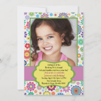 Fleur Frenzé Photo Anniversaire Fête Invitation