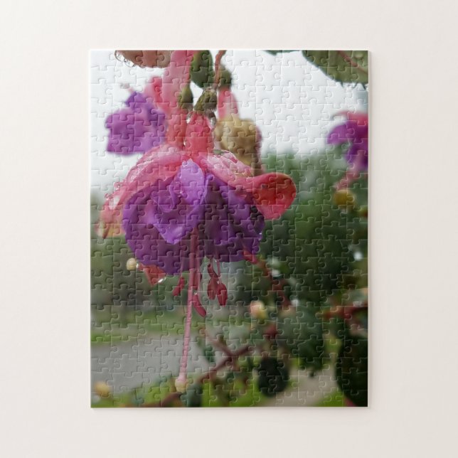 Fleur fuchsia rose créative photo puzzle (Vertical)