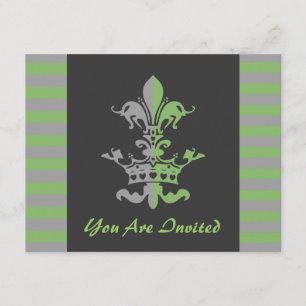 Fleur Heart Crown - Green Invitation