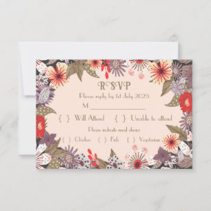 Fleur Imaginaire - Carte RSVP de mariage
