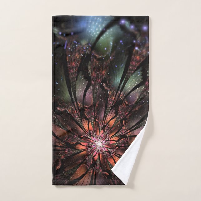 Fleur imaginaire fractale douce et tendresse (Serviette à main)