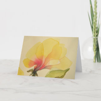 Fleur jaune, aquarelle, carte pour notes