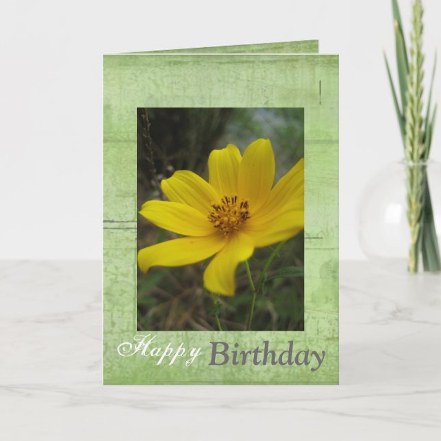 Fleur Jaune Bonne carte d'anniversaire (Devant)