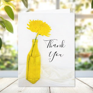 Fleur Jaune dans Vase Mariage Merci 