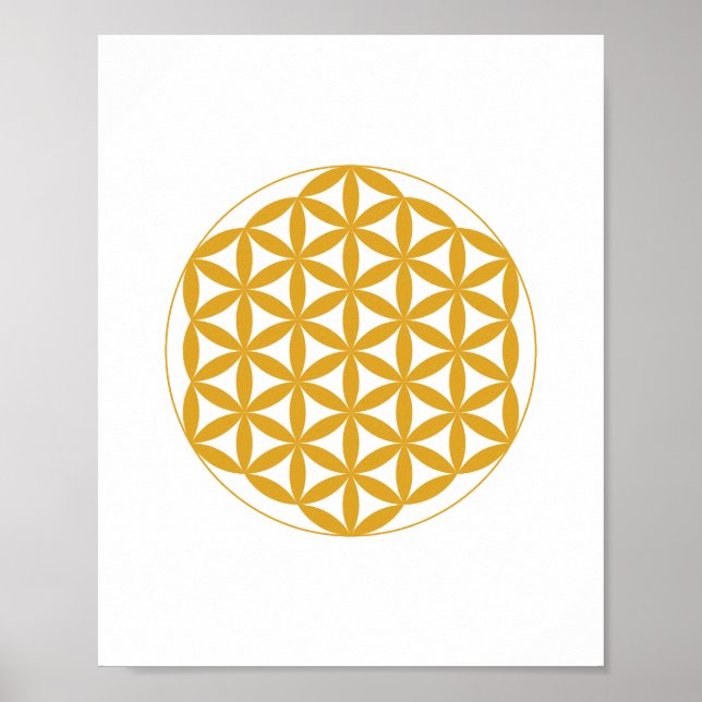Fleur Jaune de la vie Poster de la Géométrie Sacré (Devant)