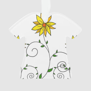 Fleur Jaune Fantaisiste Art Doodle