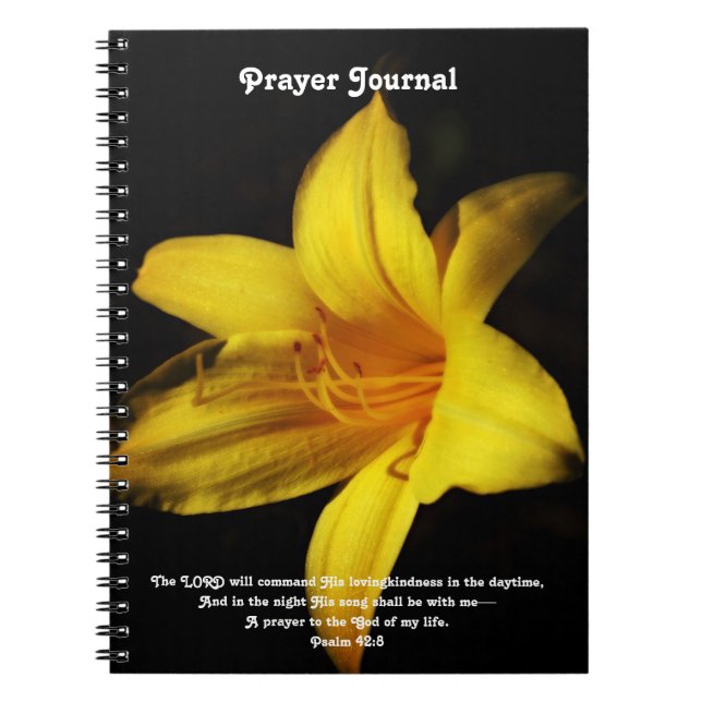 Fleur Jaune Fleur Foi Bible Prière Journal (Devant)
