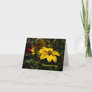 Fleur Jaune Penser de vous Plié Carte de voeux