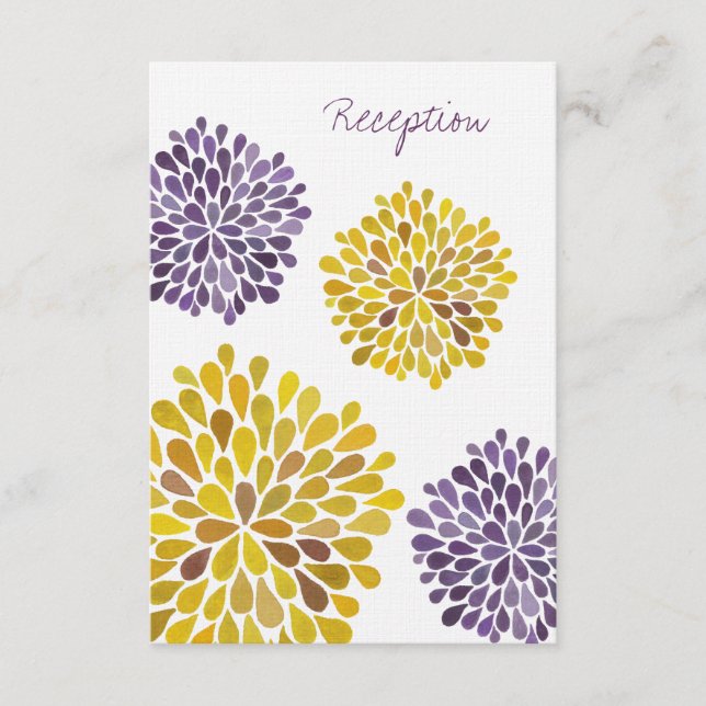 Fleur jaune pourpre de dahlia de carte de (Devant)