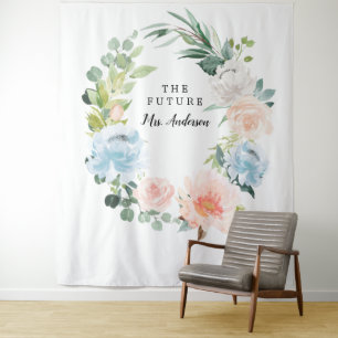 Fleur Jolie Pretty Floral Bridal Backdrop Tapestry