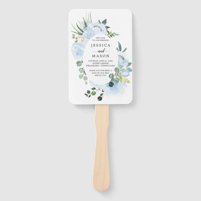 Fleur Jolie Watercolor Floral Wedding Program Fan (Front)