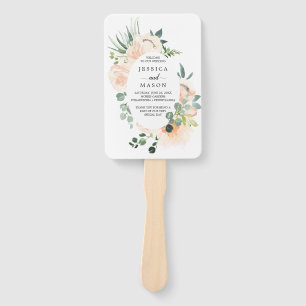 Fleur Jolie Watercolor Floral Wedding Program Fan