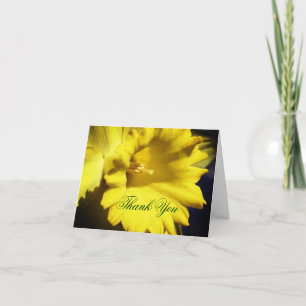 Fleur jonquille Jaune Merci personnalisable 
