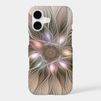 Fleur joyeuse Abstrait Beige Brun Floral Fractale