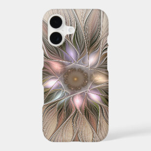 Fleur joyeuse Abstrait Beige Brun Floral Fractale