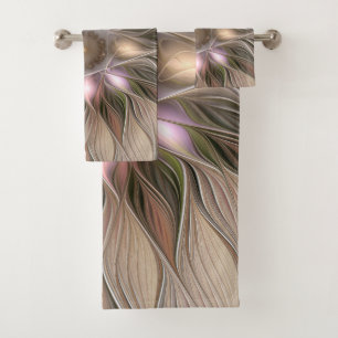 Fleur joyeuse abstraite beige marron floral fracta