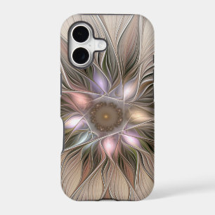 Fleur joyeuse abstraite beige marron floral fracta