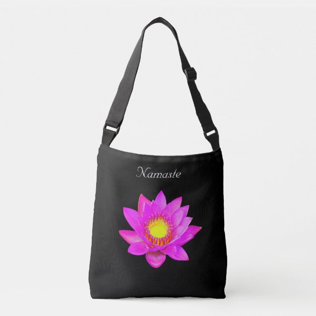 Fleur Lotus personnalisée sur sac croisé Namaste n (Devant)
