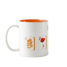 Fleur Mahjong Carreaux Mug personnalisé