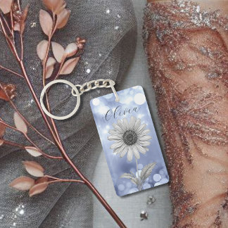 Fleur marguerite bleue personnalisée