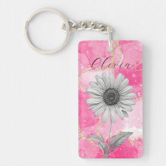 Fleur marguerite rose personnalisée